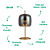 Abajur Led Mia 10W 3000K 300Lm 26cmx56cm Dourado Fume HM016GS - Imagem 3