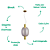 Pendente Led Kira 1W 3000K 300Lm 28cmx56cm Dourado Transparente HM018GC - Imagem 3