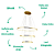 Pendente Led Birdie 39W 3000K 3000Lm 50cmx80cmx42cm Dourado KW004G - Imagem 3