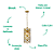 Pendente Arche 22cmx47cm 3xE14 Vela Max 40W Dourado Transparente MR005 - Imagem 3