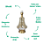 Base Para Abajur 19,5cmx38,5cm 1xE27 Bulbo Max 40W Dourado Champanhe WR005 - Imagem 3
