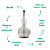 Base Para Abajur 23cmx52cm 1xE27 Bulbo Max 40W Transparente ZUC1AB01TR068 - Imagem 3