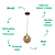 Pendente Cristais 12cm Dourado QD05159 - Imagem 3