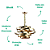 Pendente Athena 5XE14 Vela Max 40W 80cmX40cm Dourado IP20 AQ029 - Imagem 3