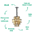 Pendente Hera 10XE14 Vela Max 40W 48cmX49cm Cromado Conhaque IP20 AQ030C - Imagem 3
