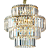 Pendente Hera 10XE14 Vela Max 40W 48cmX49cm Dourado Transparente IP20 AQ030G - Imagem 1
