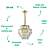 Pendente Hera 10XE14 Vela Max 40W 48cmX49cm Dourado Transparente IP20 AQ030G - Imagem 3