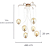 Pendente Móbile 6XE14 Vela Max 13W 65cmX20cm Dourado Champanhe IP20 BB014 - Imagem 6