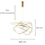 Pendente Led Ninho 36W 3000K 2880lm 62cmX62cm Dourado Branco IP20 WD017L - Imagem 5