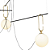 Pendente Mob 3XE14 Vela Max 7W 130cmX85cm Preto Dourado IP20 YD003 - Imagem 4