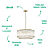Pendente Odeon 6XE14 Max 40W 50cmX22cm Transparente Dourado IP20 ODE1PD01TR050 - Imagem 3