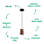 Pendente Led Sable 5W e 5.5W 3000K 723lm 10cmX13cm Amadeirado PD1976MD - Imagem 2