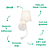 Arandela Parede Led Cozy 2W E27 35cmx20cmx15cm Branco QAR1337BR - Imagem 3