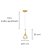 Pendente Led 5W 3000K 10cmX20cm Dourado DCD02127D - Imagem 5