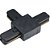 Conexão 'T' Para Trilho Sobrepor Cor Preto ABS Sky-003pt - Imagem 1