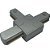 Conexão 'T' Trilho Sobrepor Cor Silver Metal ABS Sky-003sl - Imagem 1