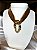 Colar Veludo com Pingente Abstrato Ouro - Imagem 1