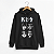 Moletom Bolso Lateral Kiss Faces Preto - Imagem 1