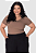 Blusa Básica Feminina Plus Size Decote V Em Canelado - Imagem 1