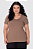 Blusa Básica Feminina Plus Size Decote V Em Canelado - Imagem 5