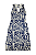 Vestido Divertida Evase Midi Sem Manga Decote V Cor Do Céu - Imagem 1