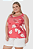 Regata Feminina Plus Size Estampa Folhagem Em Viscose - Imagem 1