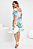 Vestido Curto Evasê De Mangas Fluidas Com Decote Em V - Imagem 2