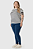 Camiseta Feminina Plus Size Listrada Em Algodão Malwee - Imagem 7