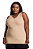 Regata Plus Size Em Ribana Canelada Secret Glam - Imagem 1
