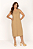 Vestido Linho Midi Botões Bege Mirasul - Imagem 1