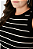 Regata Plus Size Justa com Costura Contrastante em Ribana Listrada Malwee - Imagem 2