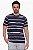 Camiseta Manga Curta Gola Redonda Algodão Classica Listrado Marinho Marinheiro Dockston - Imagem 1