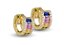 BB 3188 Brinco Argola Com Zirconia Baguete Colorido 1,1CM BRUNA Semijoias - Imagem 1