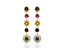 BB 3279 Brinco Longo 5 Cristais Colorido BRUNA Semijoias - Imagem 1