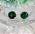 BB 3339 Brinco Isis Pedra Verde Redonda (1CM) BRUNA Semijóias - Imagem 2
