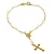 PF 0004 Pulseira 18cm Terço Pérolinhas 4mm MD Folheados - Imagem 1