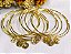 PF 0085 10 Pulseiras de Aro com Medalhas Redondas Dez Mandamentos 7CM MD Folheados - Imagem 4
