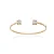 PF 0513 Bracelete Aberto 2 Quadrados Zirconias 7CM MD Folheados - Imagem 1