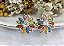 BF 0460 Brinco Flor Pétalas Navetes Coloridas (1cm) MD Folheados - Imagem 2