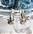 BF 0990 Brinco Argolinha Fio(1cm) c/ Conchas Penduradas MD Folheados - Imagem 2