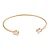 PF 0516 Bracelete Aberto 2 Gotas Zirconias 8mm MD Folheados - Imagem 1