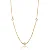 GF 0634 Gargantilha Elo Português Fino 40 P/ 48CM Com 3 Zirconias 7mm MD Folheados - Imagem 1