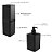 Kit Dispenser Sabonete E Porta Escova Dente Com Tampa Preto - Imagem 5