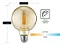 Kit 2 Lâmpadas Filamento Led G95 Globo Âmbar 4w 2300k Ultraluz Bivolt - Imagem 2