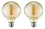 Kit 2 Lâmpadas Filamento Led G95 Globo Âmbar 4w 2300k Ultraluz Bivolt - Imagem 1
