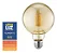 Kit 2 Lâmpadas Filamento Led G95 Globo Âmbar 4w 2300k Ultraluz Bivolt - Imagem 4