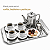 Bandeja Inox Premium Para Servir Café Chá Petiscos 40x25cm Prime - Imagem 3
