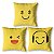 Kit 3 Capas de Almofadas Emoji Decorativas Estampadas Sofá - Imagem 1