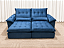 Sofá Retrátil e Reclinável Kievi 2.50m D33 Molas Ensacadas – Veludo Azul - Imagem 6