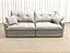 Sofá Cama Siena 2.20m Sem Caixa D28 Soft - Linho Cinza Claro - Imagem 1